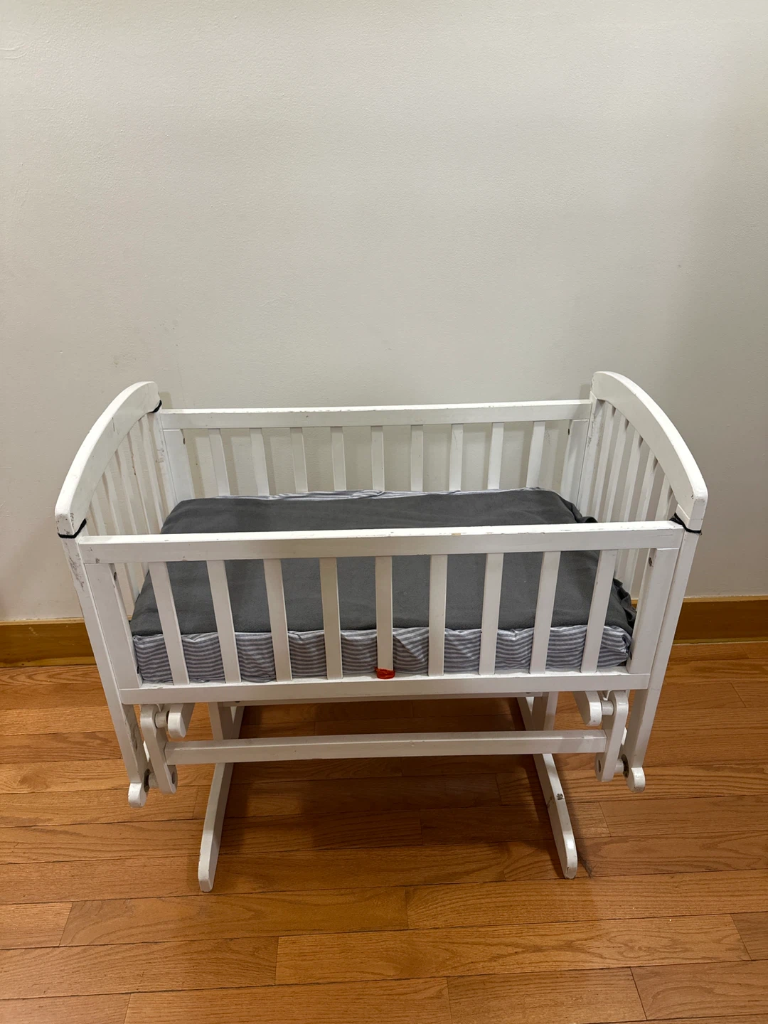White Wooden Baby Cradle