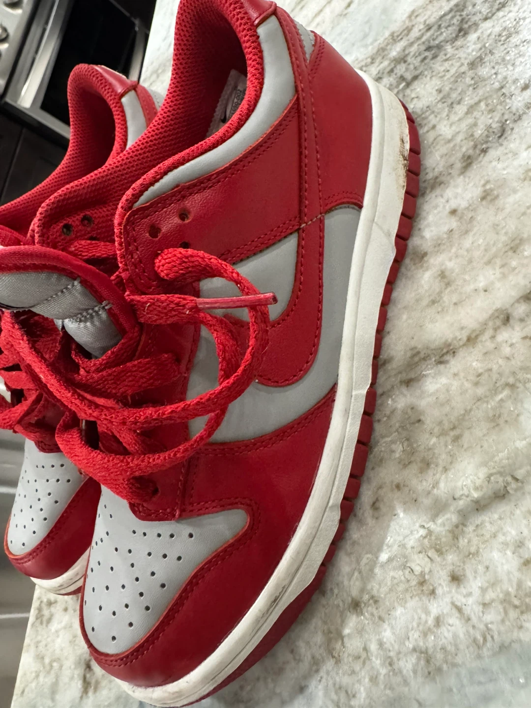 Nike Dunk Low Red/Grey Sneakers Size 5Y - photo 5
