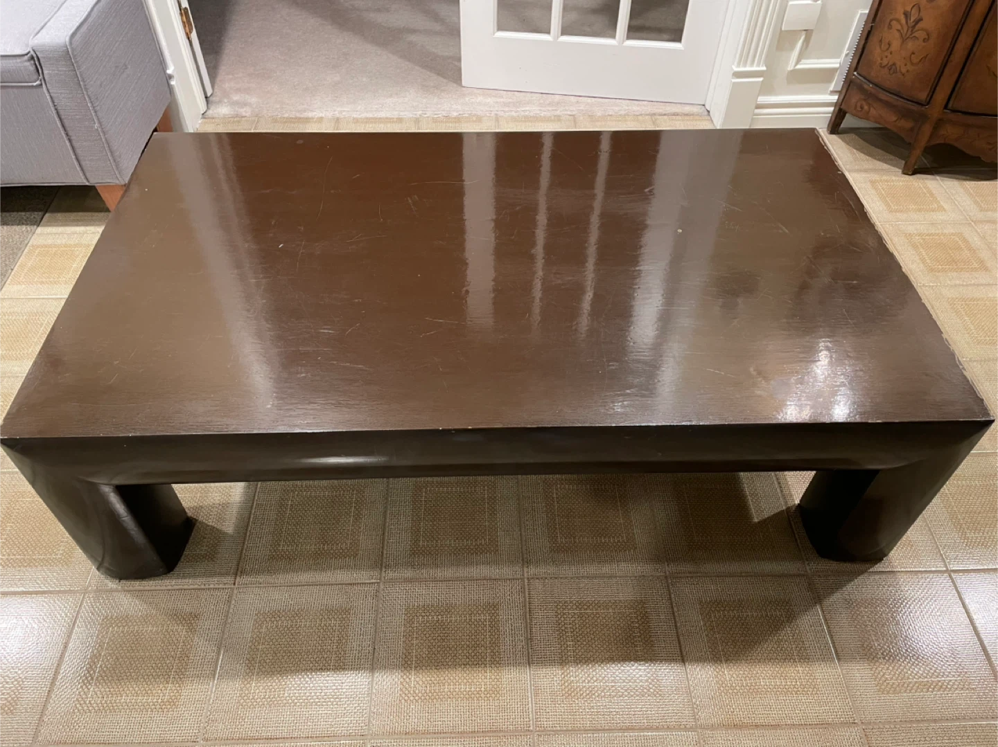 Dark Brown Rectangular Coffee Table - photo 2