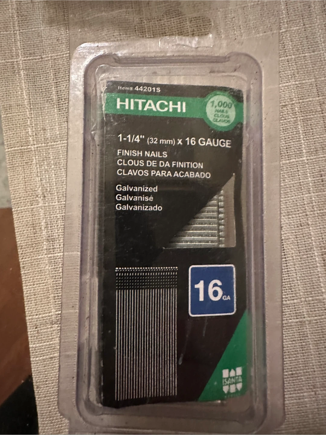 Hitachi 2" and 1 1/4 x 16 GA Galvanized Finish Nails - 1,000 ct - photo 2