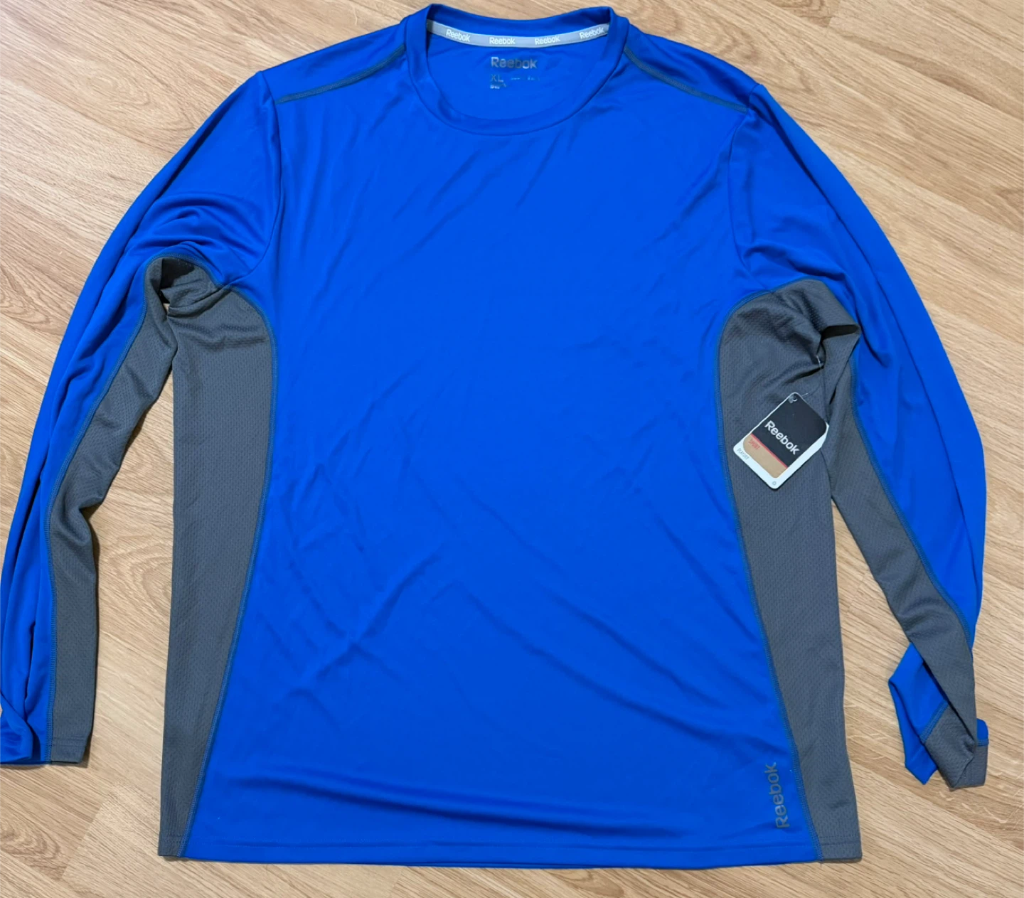 Reebok Men's Long Sleeve Athletic Shirt - Blue - XL