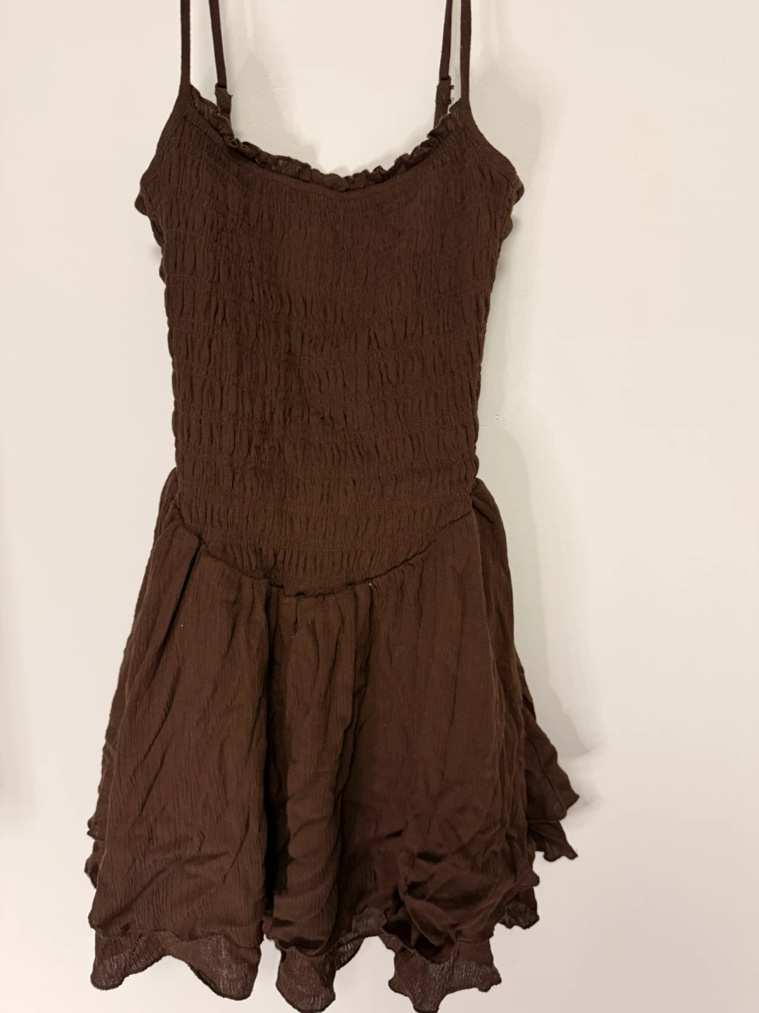 Garage Brown Smocked Tiered Romper - photo 4