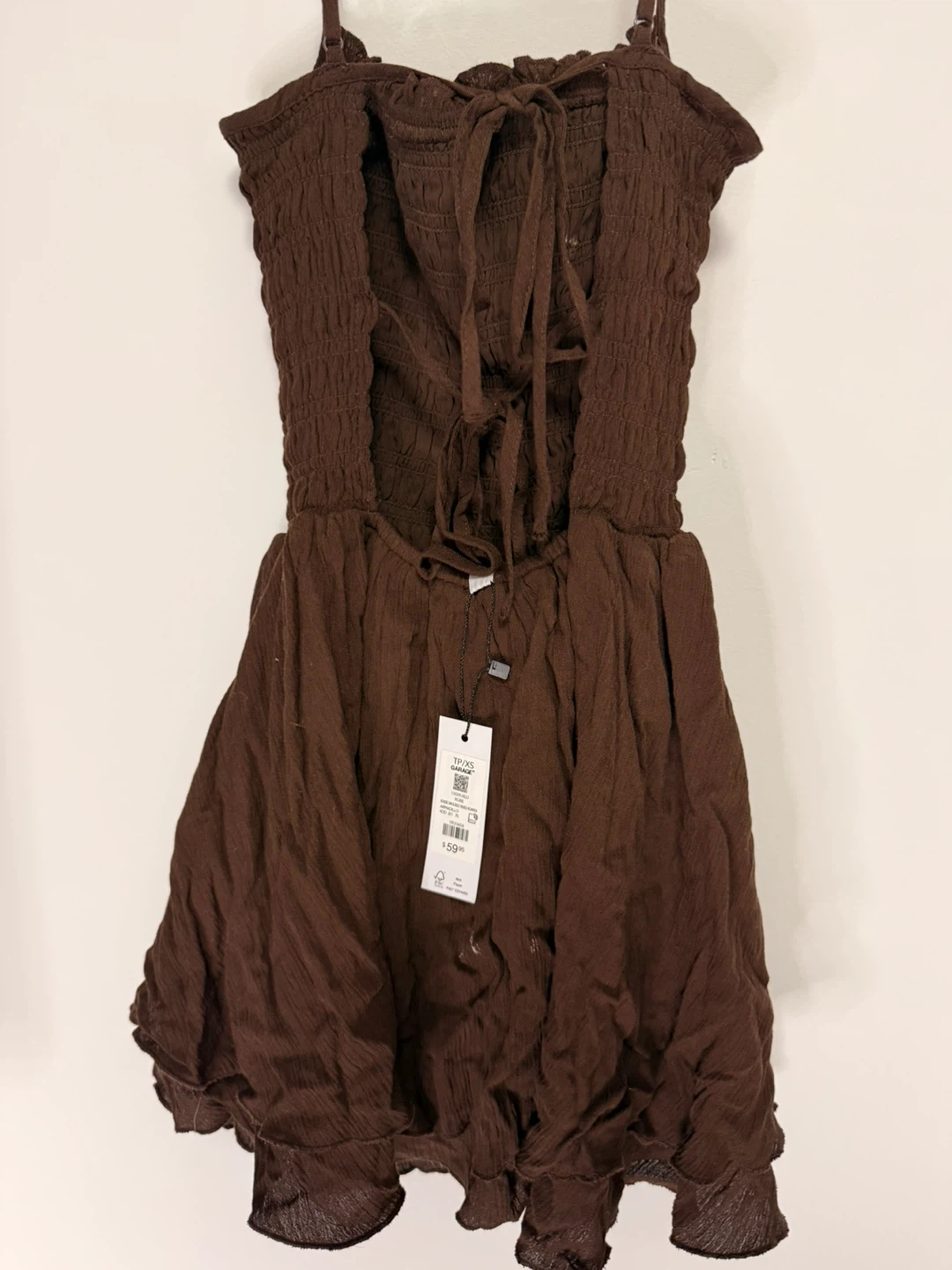 Garage Brown Smocked Tiered Romper - photo 3