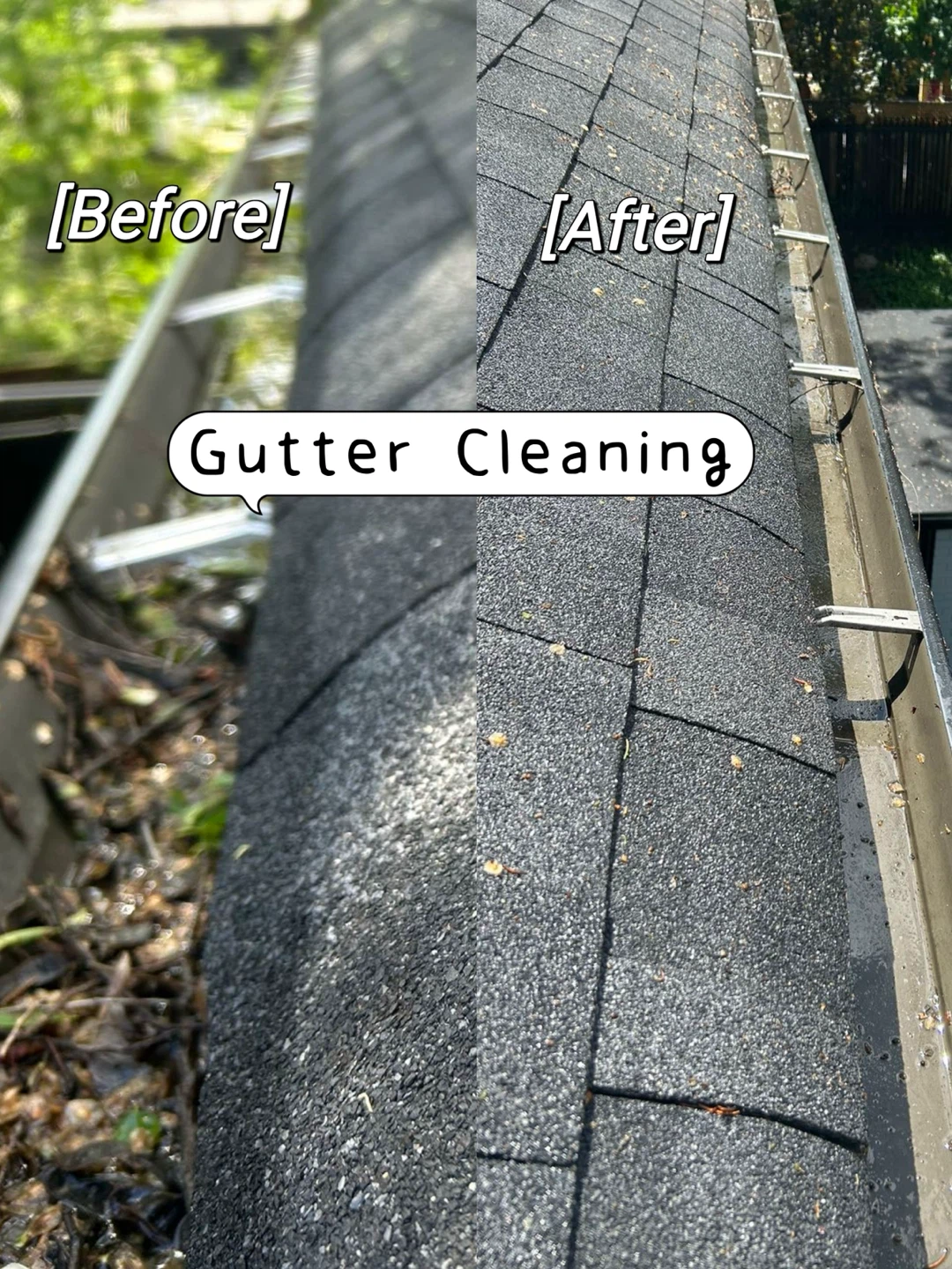 Gutter Cleaning Service - Before and After