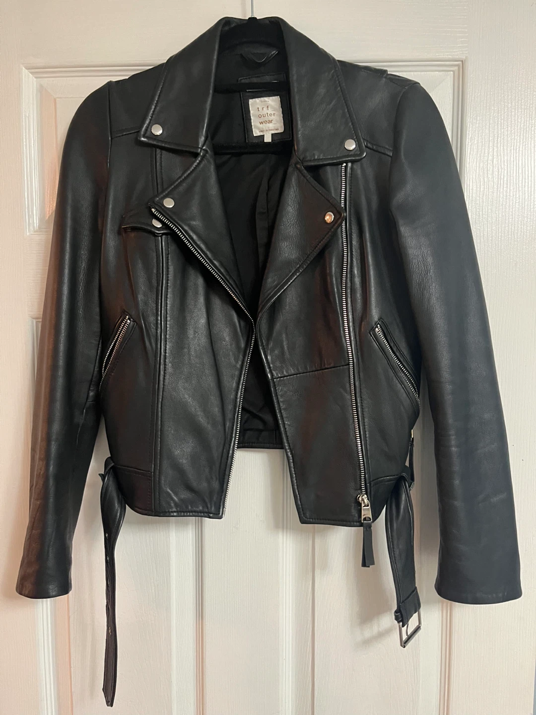 ZARA Black faux Leather Moto Jacket
