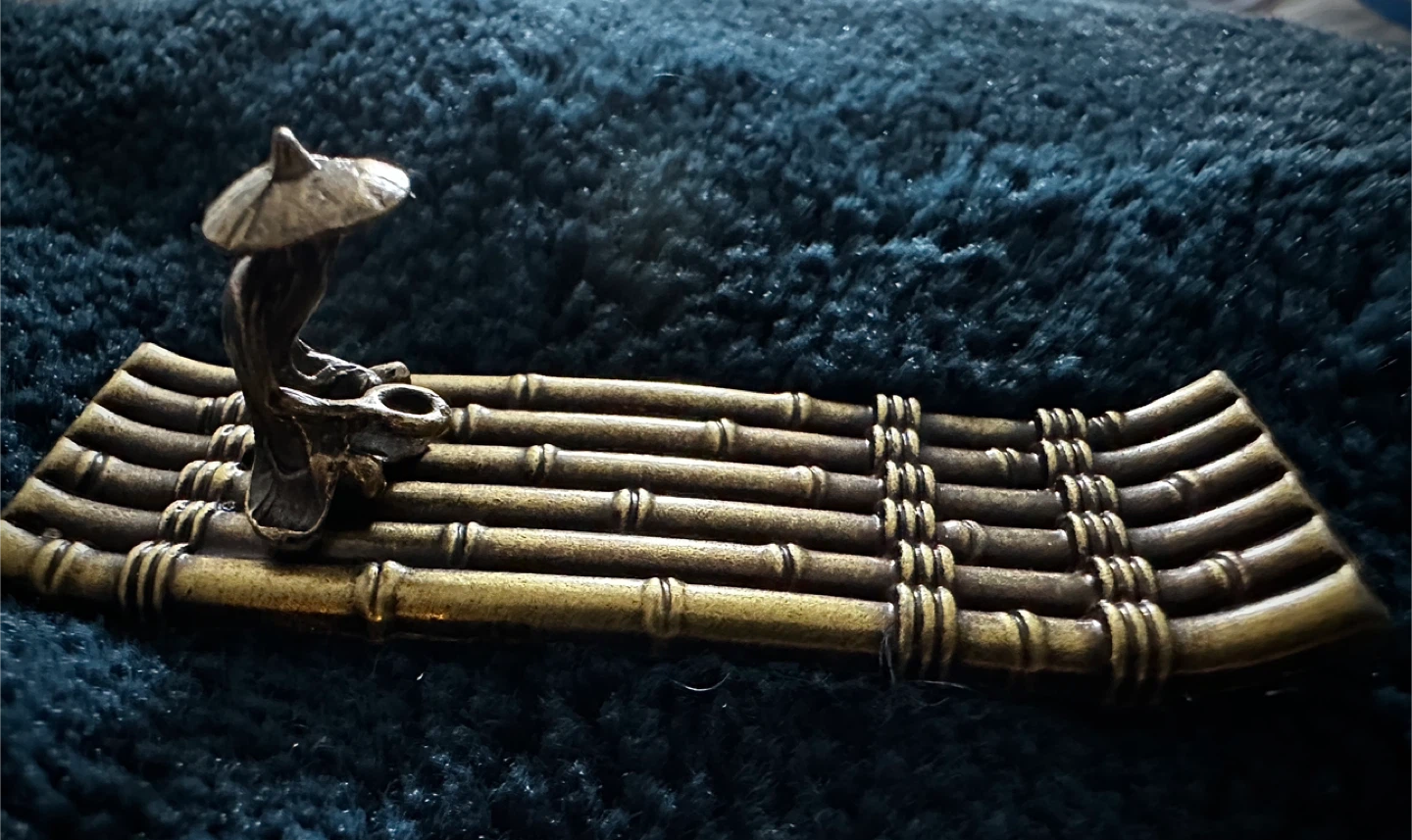 Incense Holder with Asian Figurine