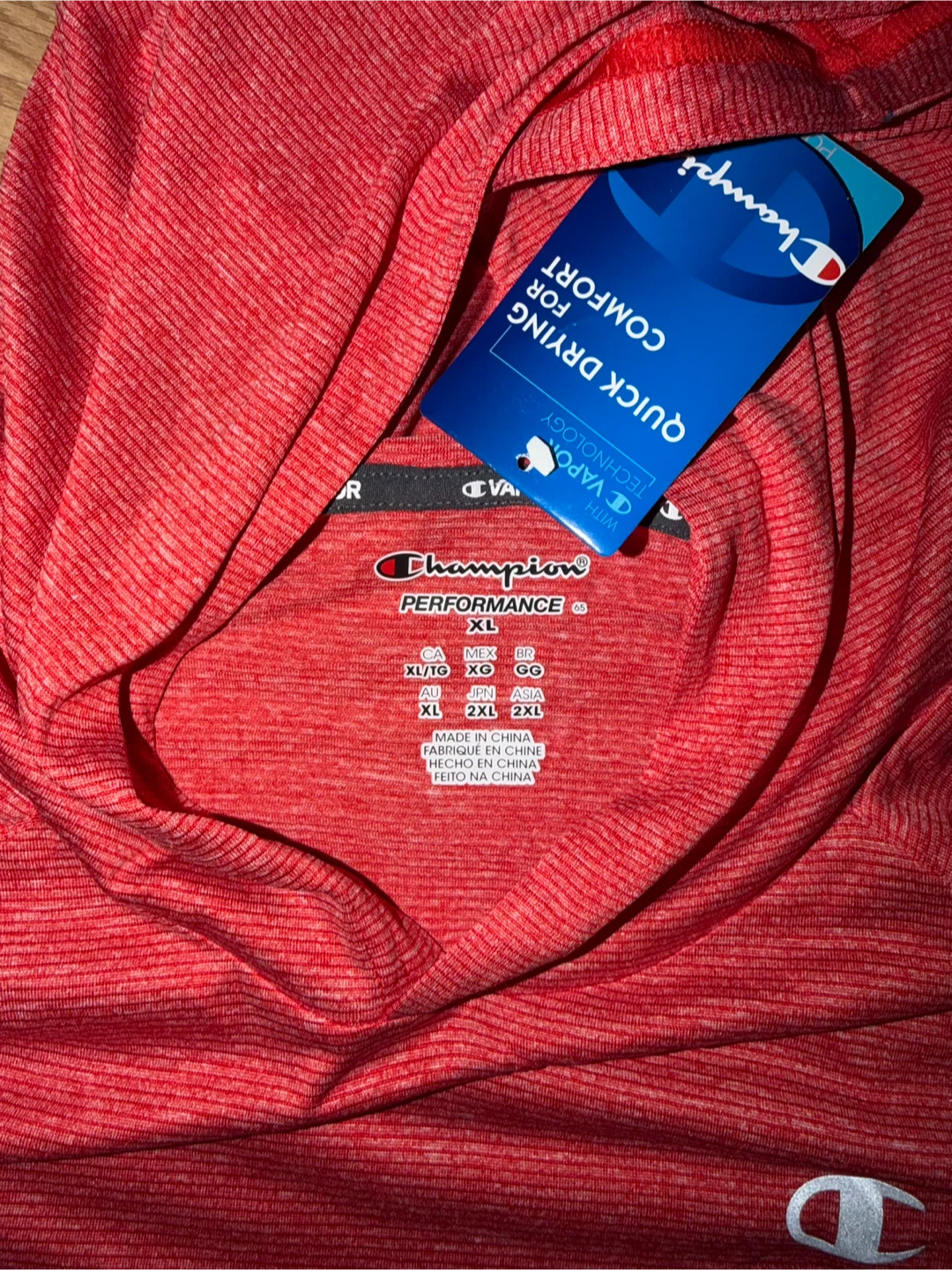 Champion Men's Performance Hooded Long Sleeve Shirt XL Red - photo 3