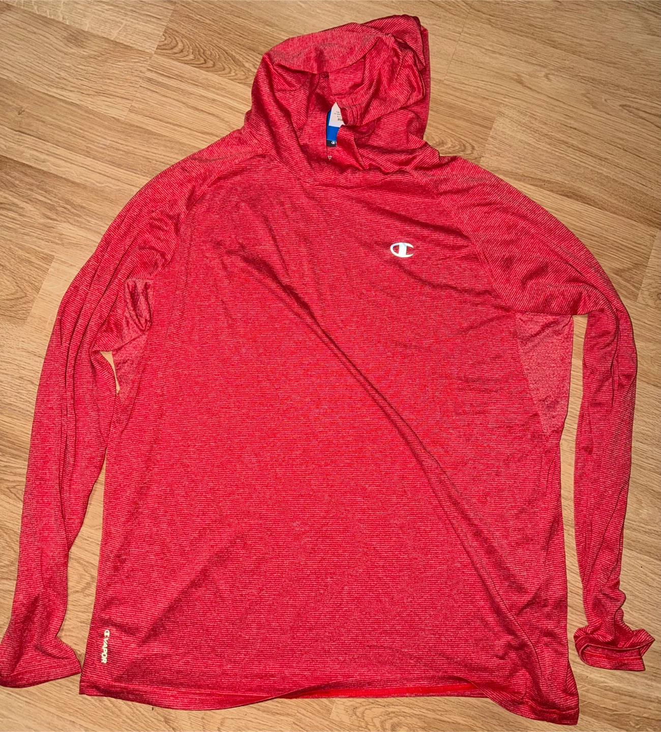 Champion Men's Performance Hooded Long Sleeve Shirt XL Red