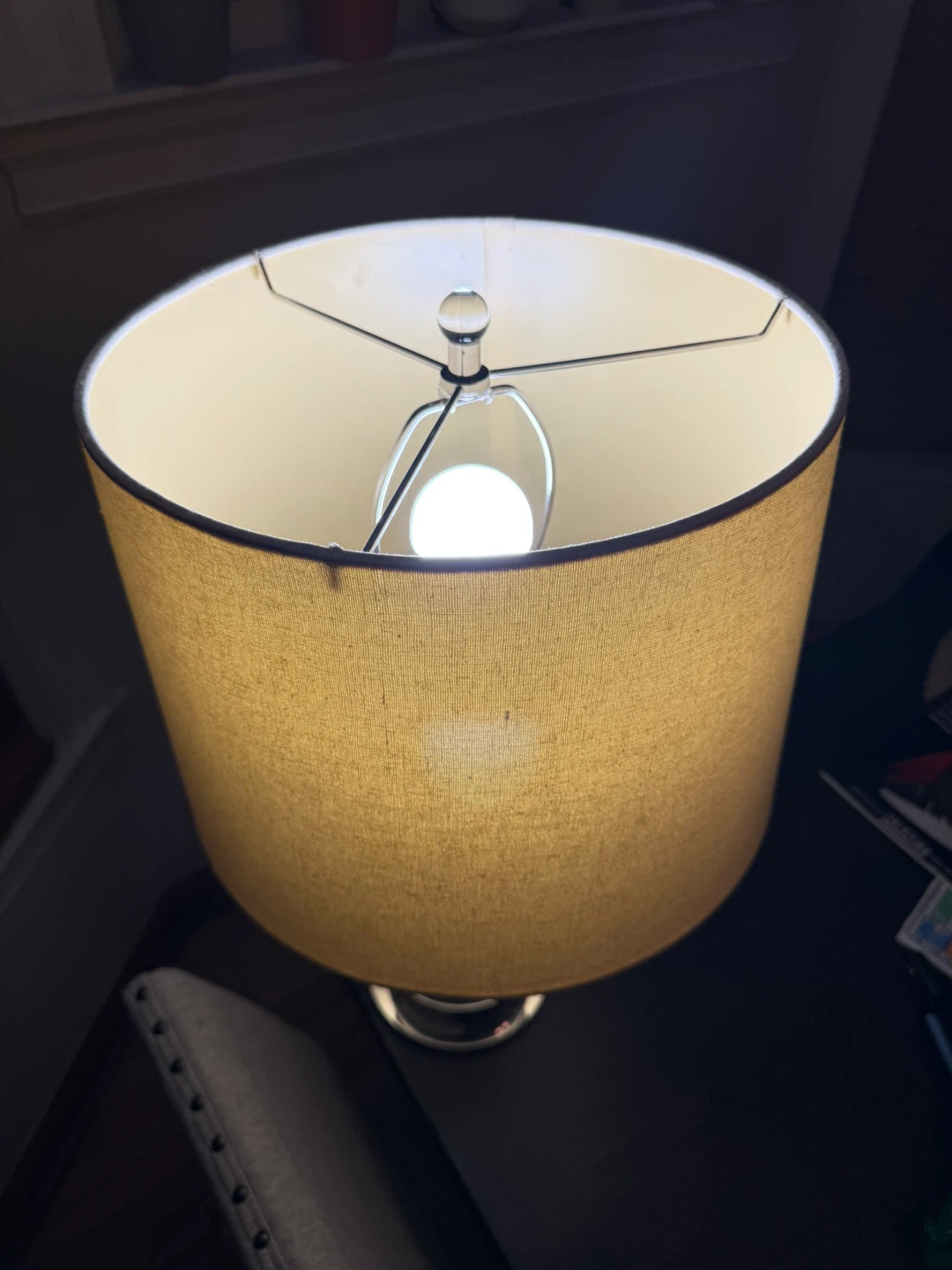 Modern Mercury Glass Table Lamp with Drum Shade - photo 2