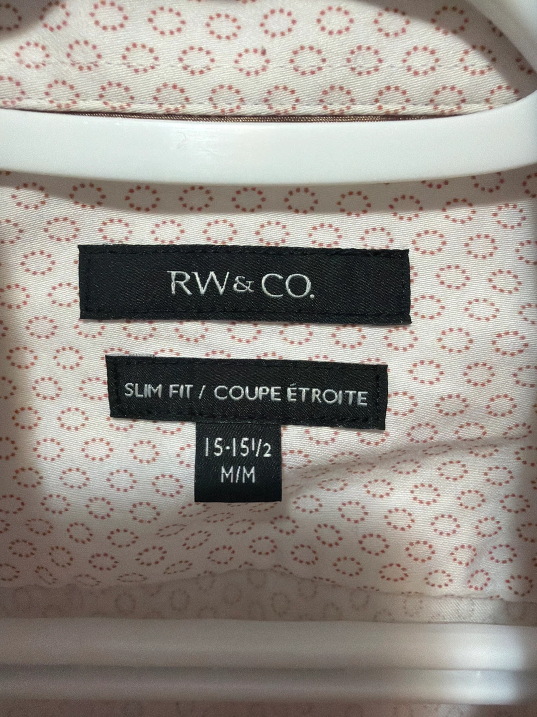 RW&CO. Men's Slim Fit Dress Shirt - Pink Pattern - M/M - photo 2