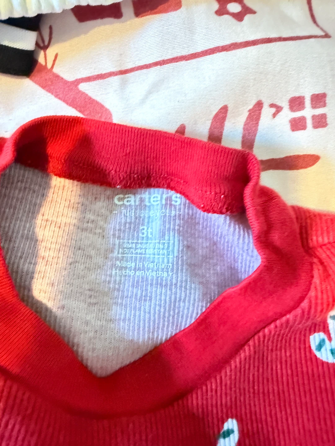 Carter's 3T Red Candy Cane Pajamas Set - photo 2