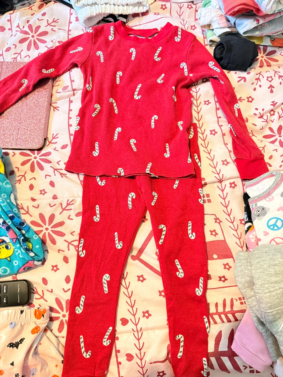 Carter's 3T Red Candy Cane Pajamas Set