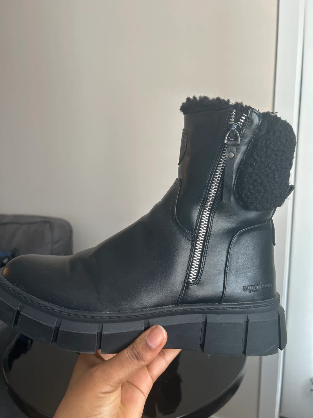 AquaTherm Black Faux Fur Lined Winter Boots - Size 10 - photo 3