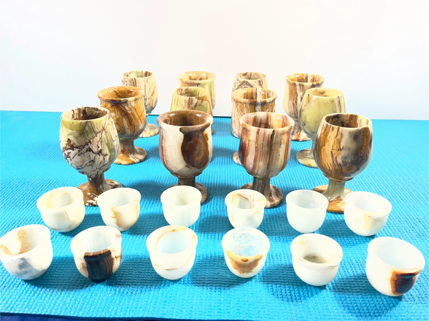Onyx Shot Glasses and Goblets Set
