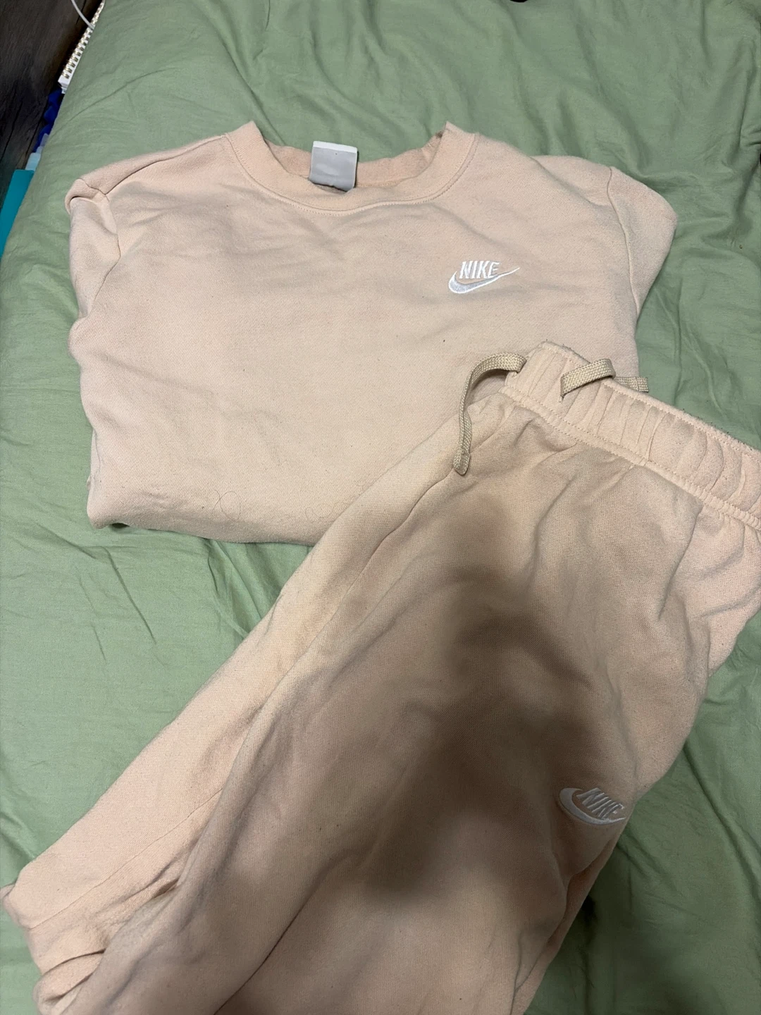 Nike Crewneck Sweatshirt and Joggers Set - Beige
