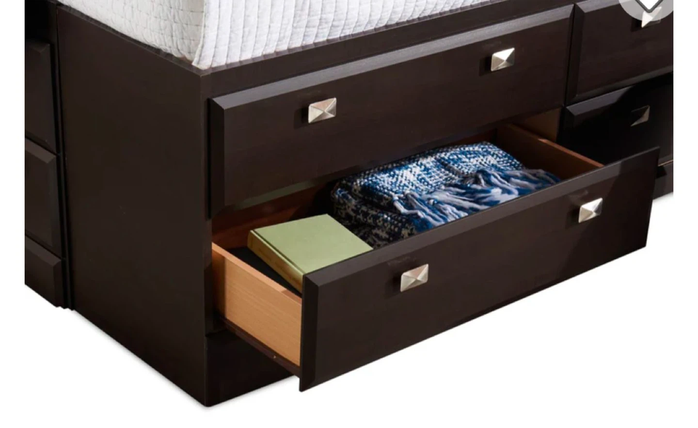 Dark Brown Queen Storage Bed Frame with Drawers - photo 3