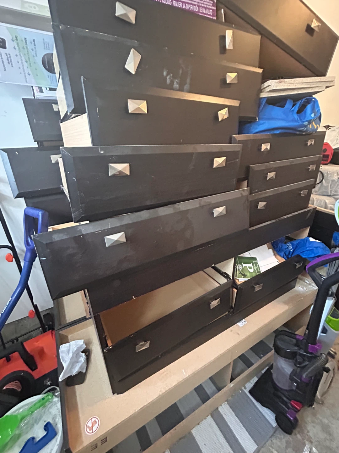 Dark Brown Queen Storage Bed Frame with Drawers - photo 4