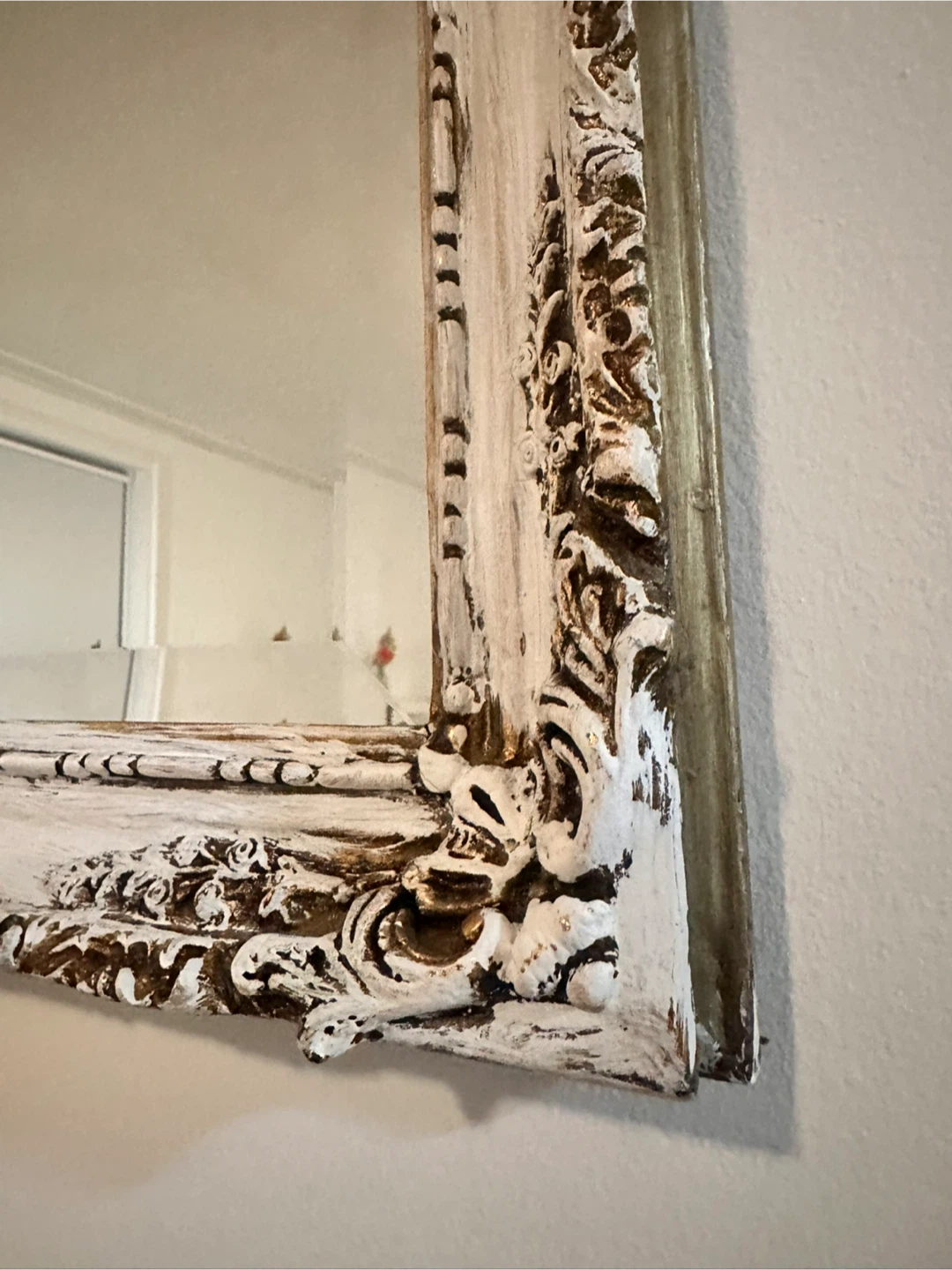 Vintage French Provincial Beveled Mirror – Ornate Wood Frame - photo 2