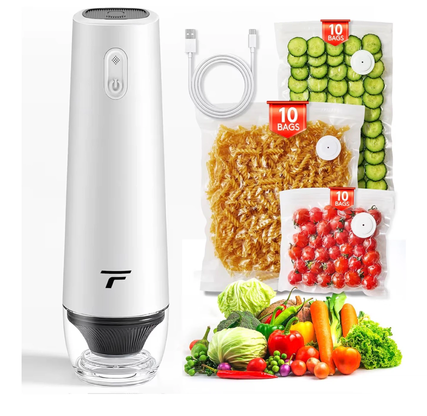 Handheld Vacuum Sealer Pump with 30 Vacuum Sealer Bags