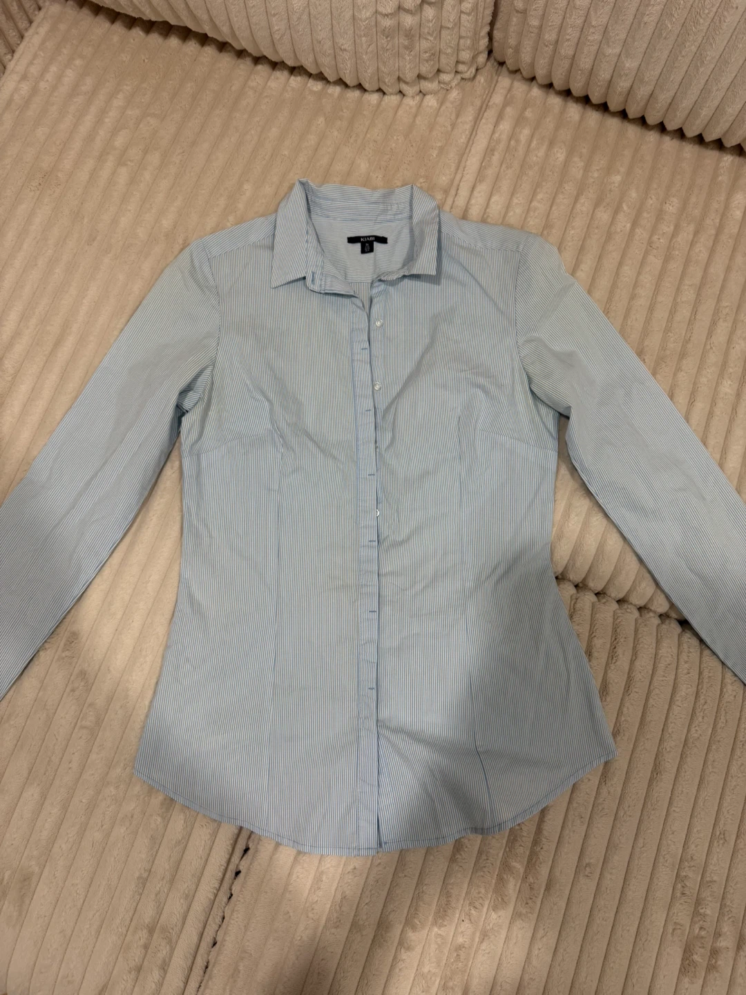 Talbots Light Blue Striped Button-Down Shirt