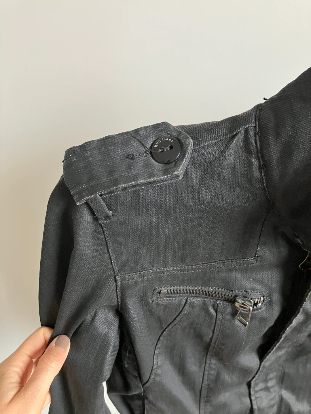 MNG Jeans Black Bomber Jacket - Size M - photo 2