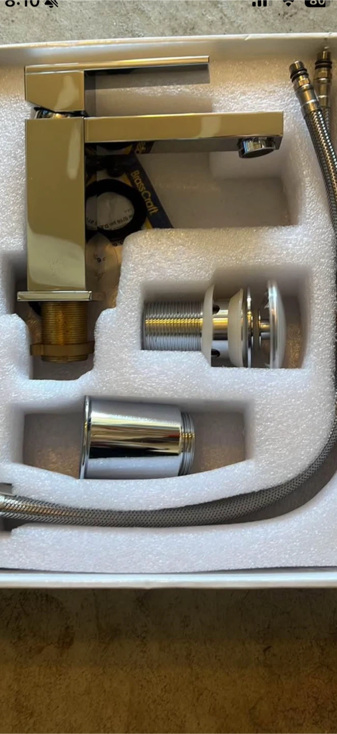 Chrome Brass Bathroom Faucet with Pop-Up Drain