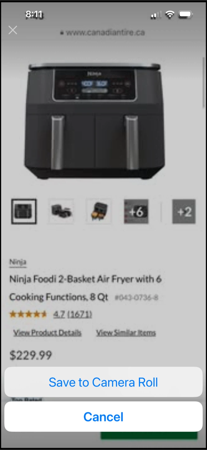 Ninja Foodi 2-Basket Air Fryer, 8 Qt