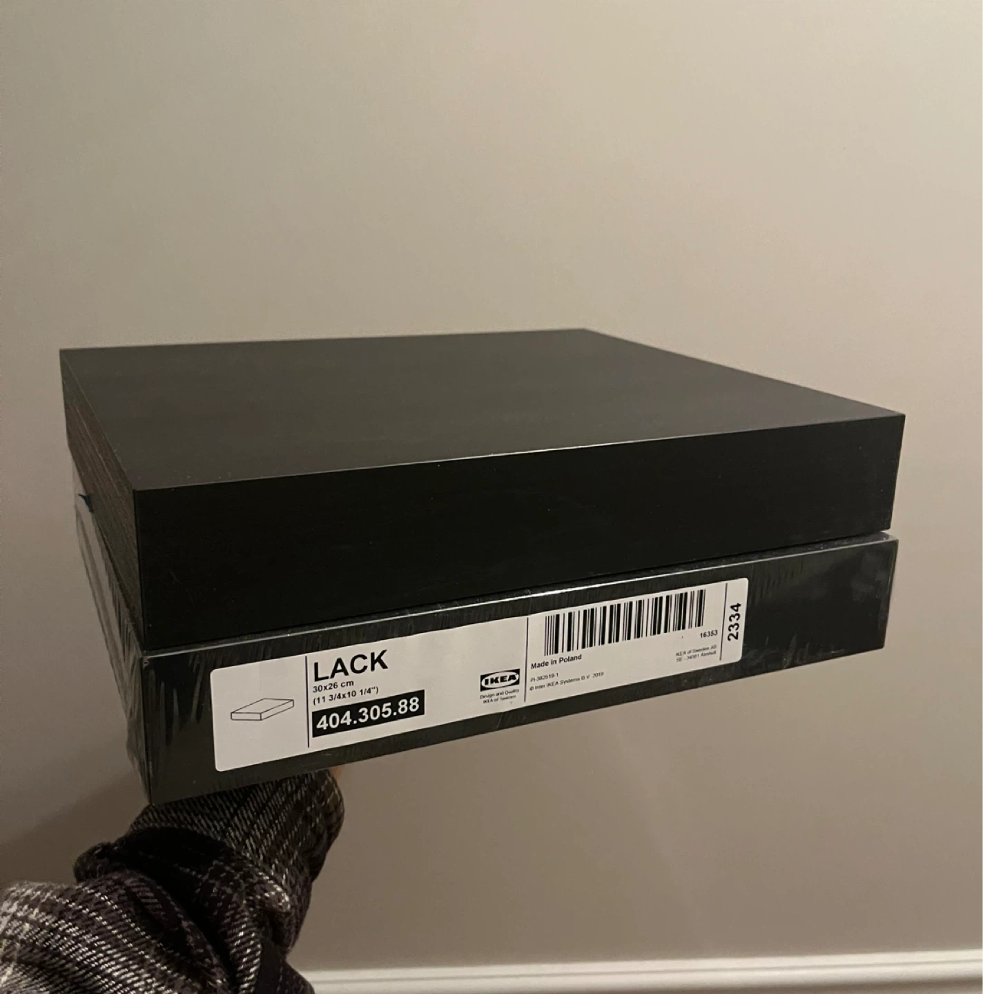 IKEA LACK Black Floating Shelf 20x20cm