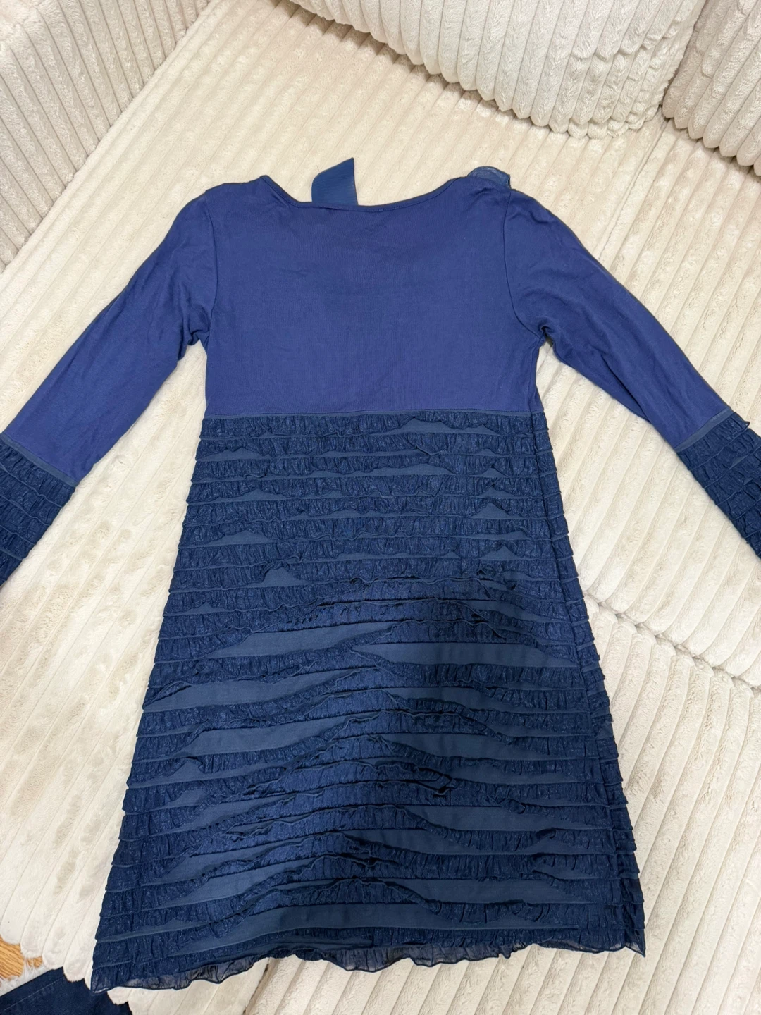 Blue Ruffled Long Sleeve Dress - photo 2
