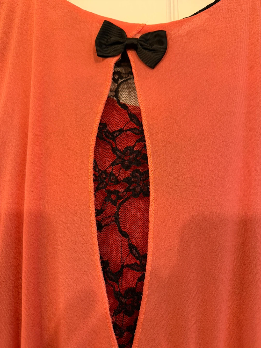Women's Pink Maxi Dress with Black Lace Back - photo 3