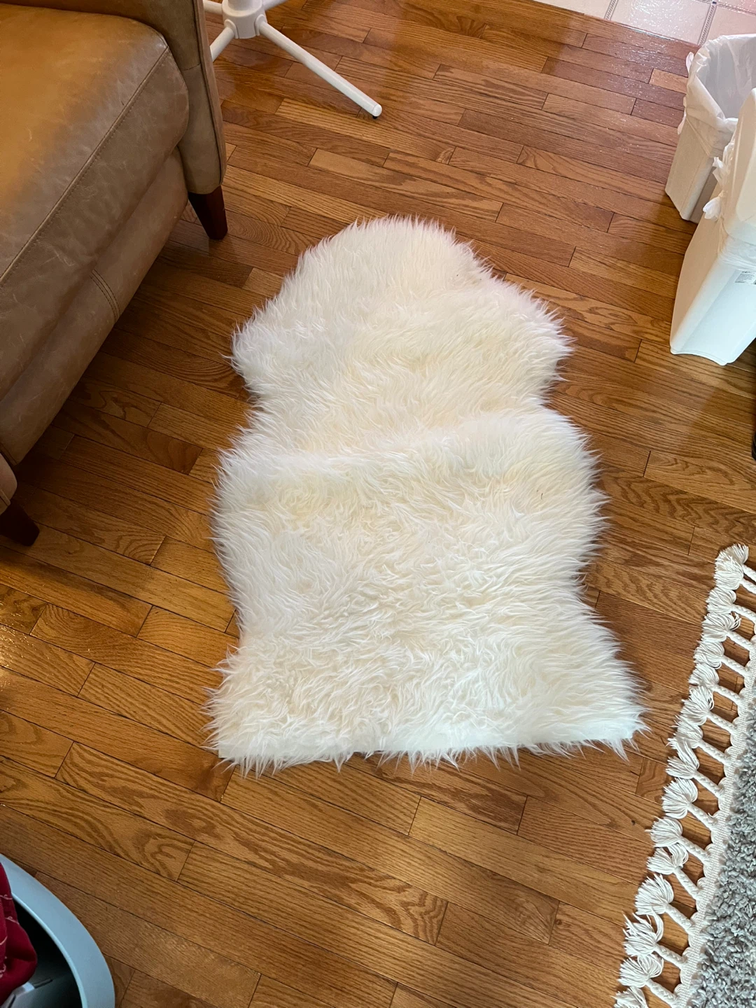 White Faux Fur Sheepskin Rug 3 available