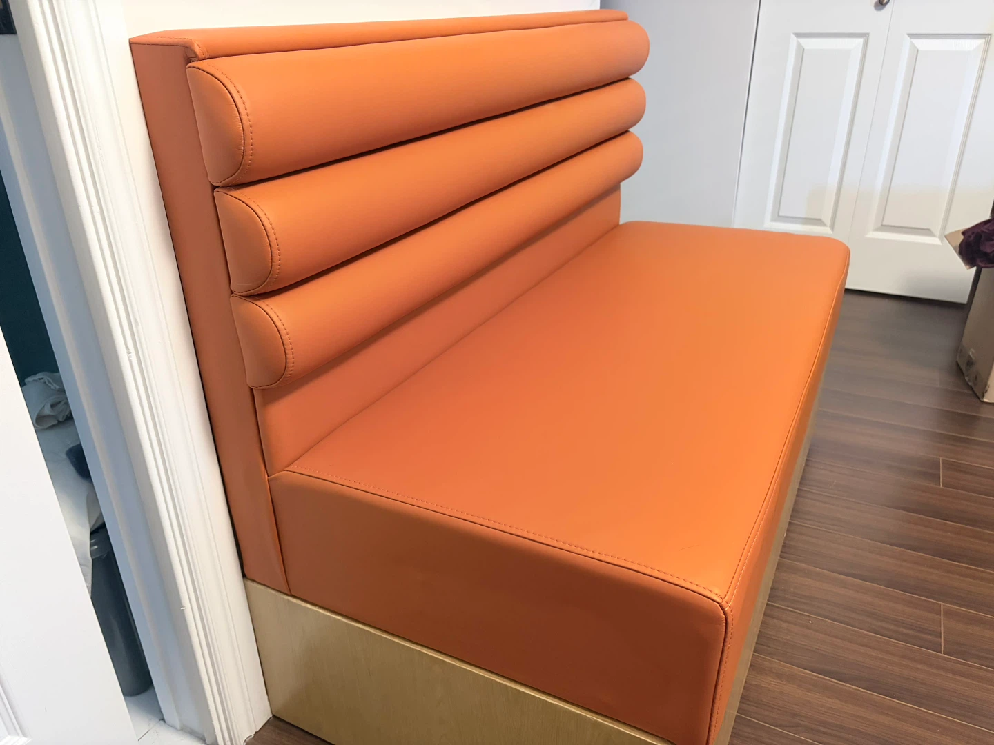 Orange Banquette Seating Bench