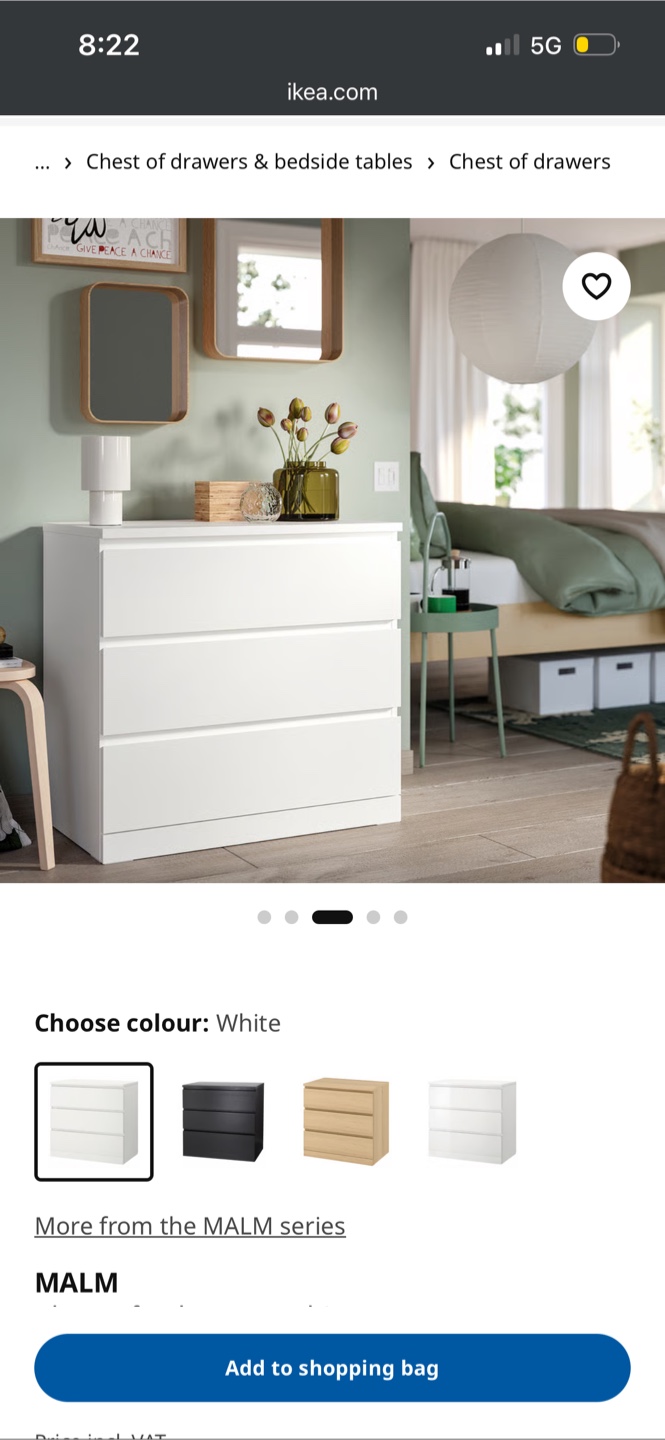 White 3-Drawer Dresser - photo 2