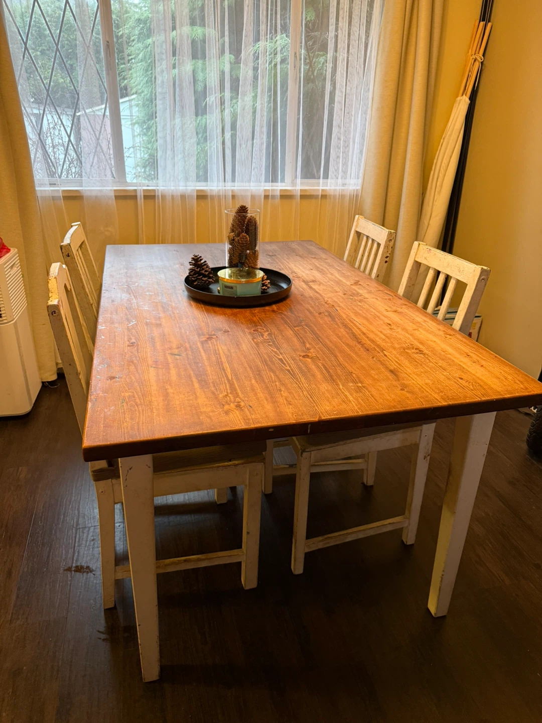 Wooden Dining Table with 4 Chairs