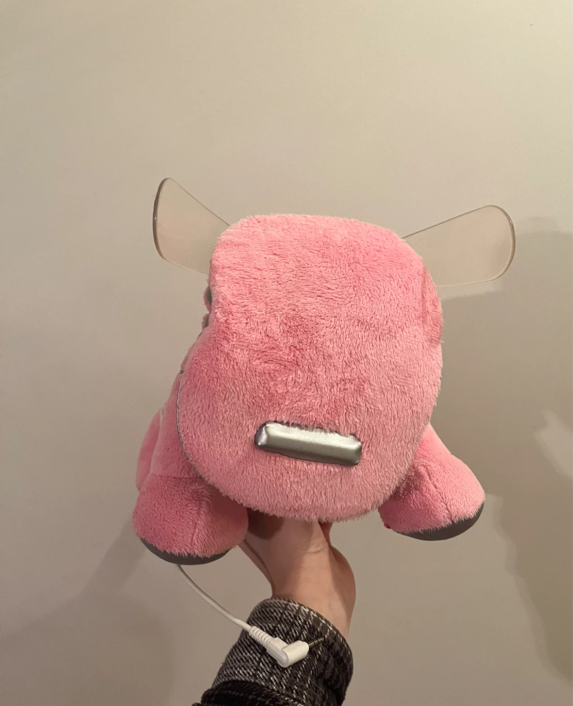 Pink Interactive Y2K Robot IDog Plush speaker