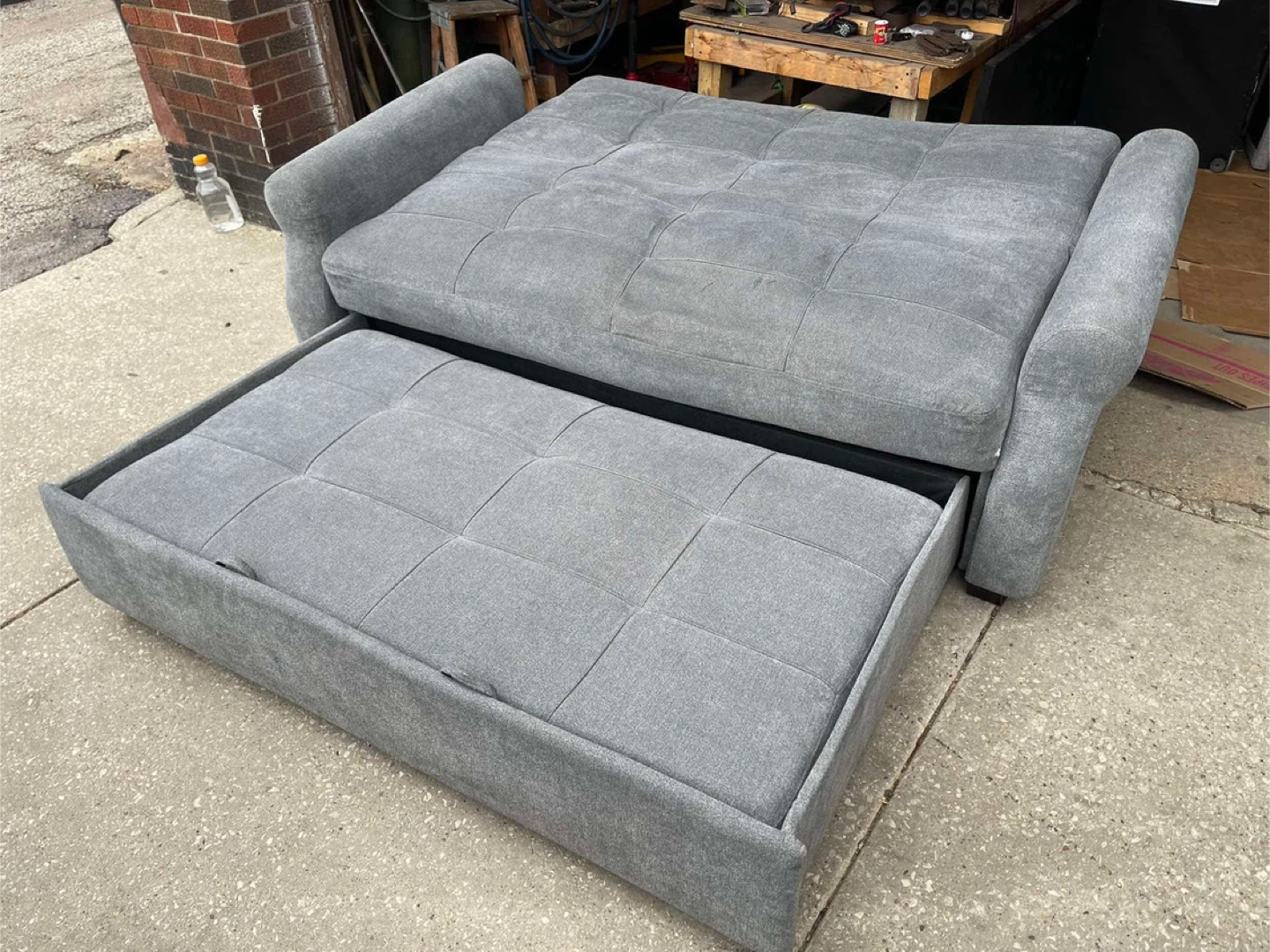 Gray Sofa Bed with Pull-Out - photo 2