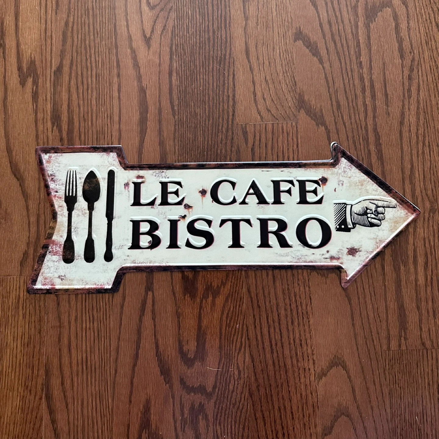 Le Cafe Bistro French metal plaque sign kitchen