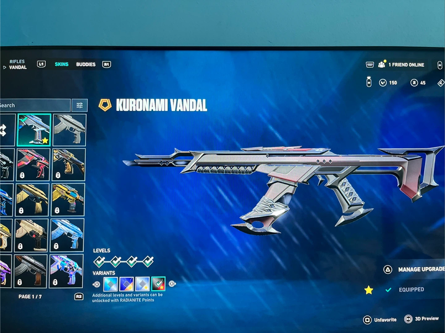 Valorant Kuronami Vandal Skin account level 41