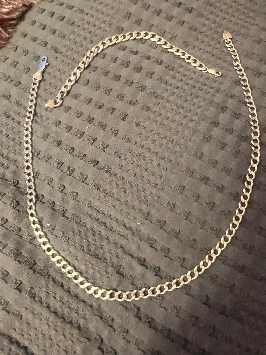 Silver Curb Chain Necklace