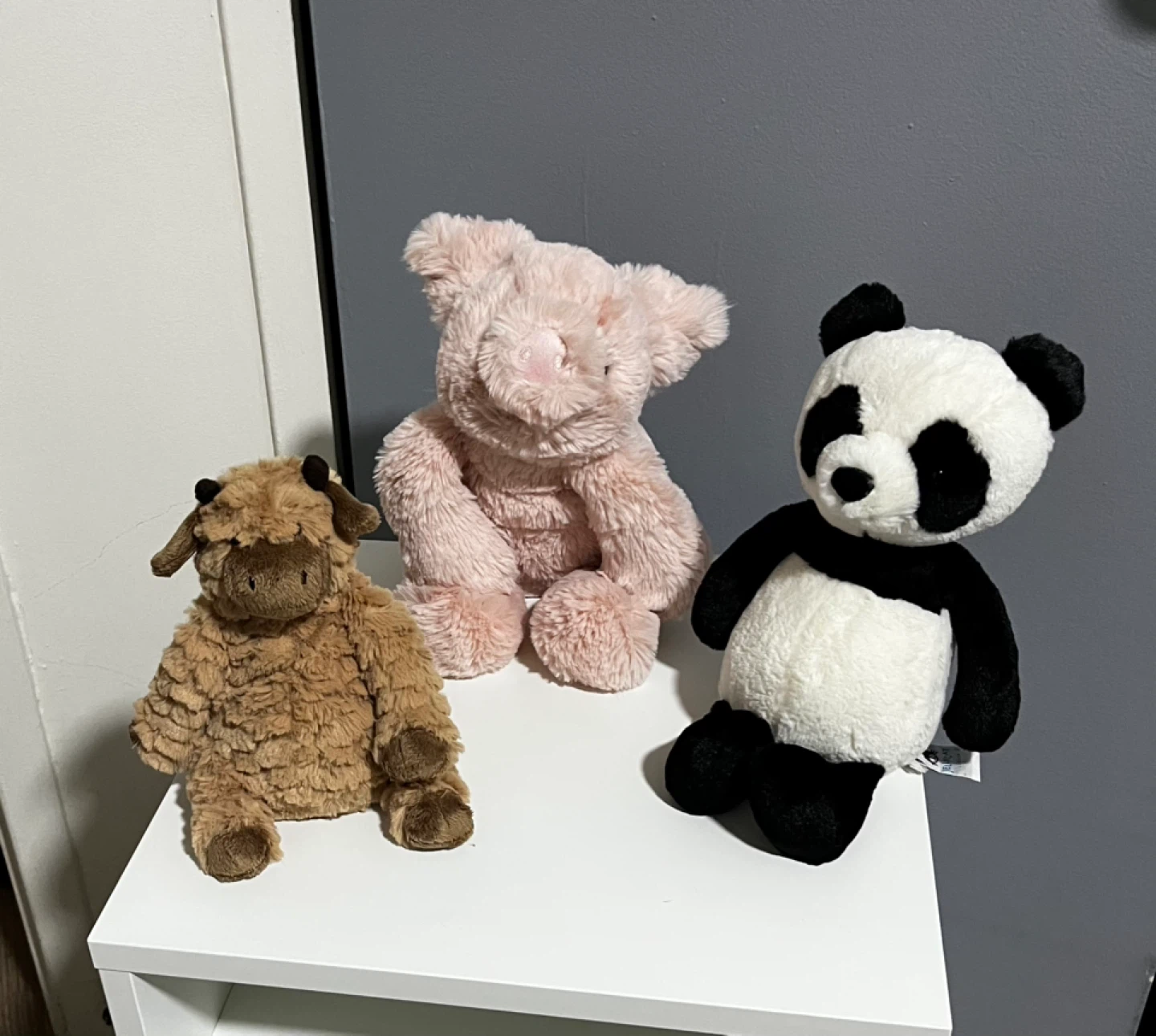 Jellycat Stuffed Animals - Pig, Panda, and Highland Cow