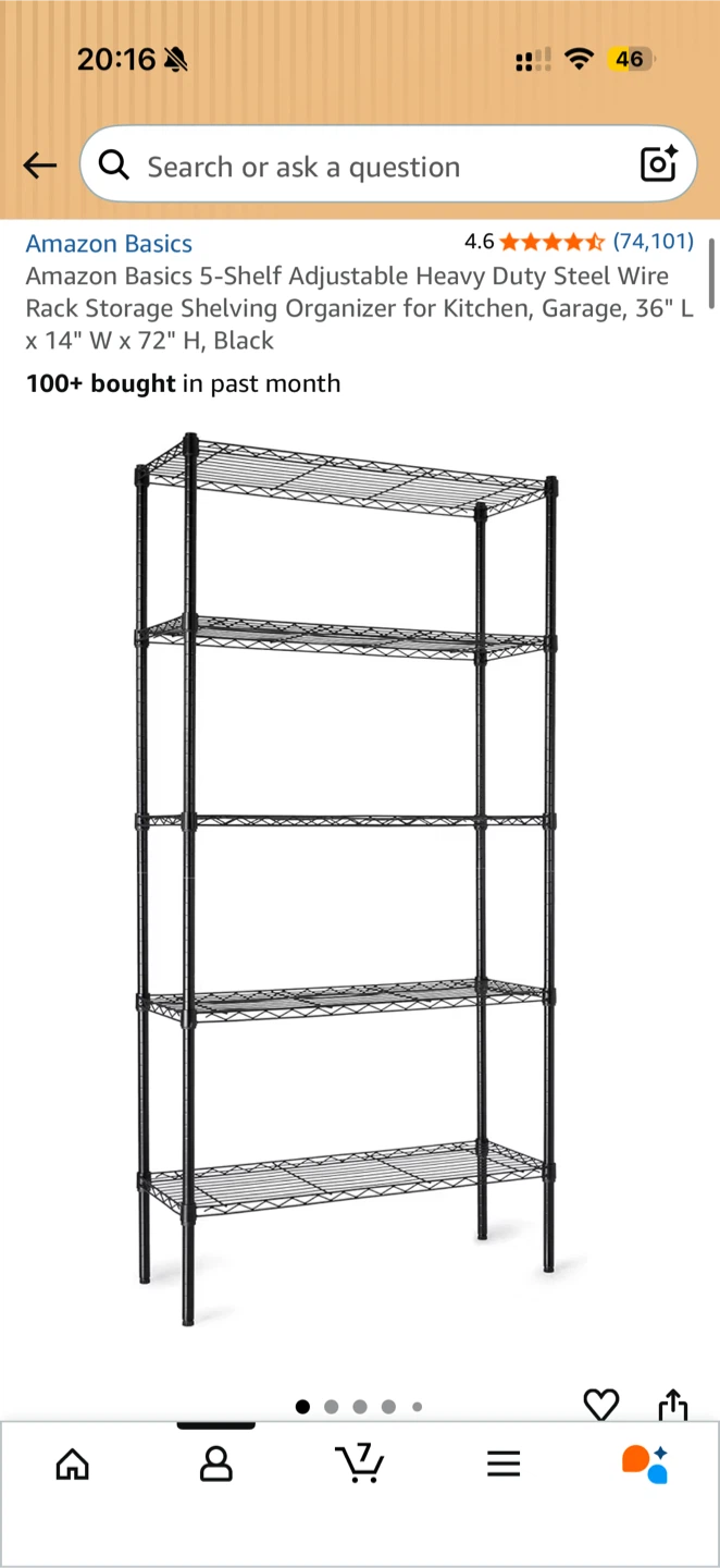 5-Shelf Adjustable Wire Rack Storage Shelving Organizer
