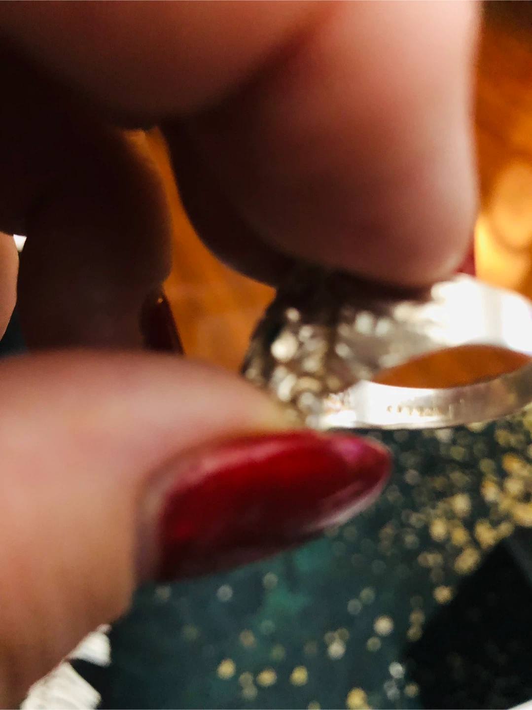 Stamped 925 pure silver ring with two emeralds - photo 4