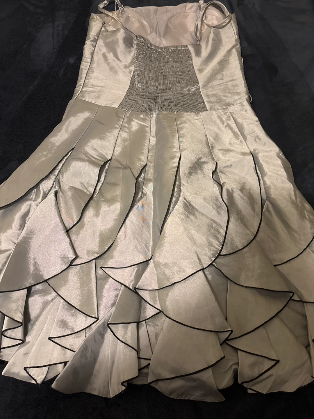 Bibian USA Silver Ruffled Party Dress Size S - photo 4