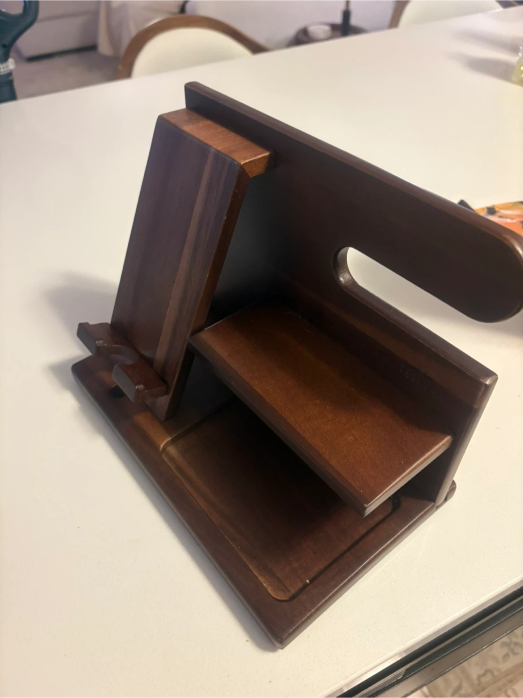 Wooden Desk Organizer for Phone, Wallet, and Keys