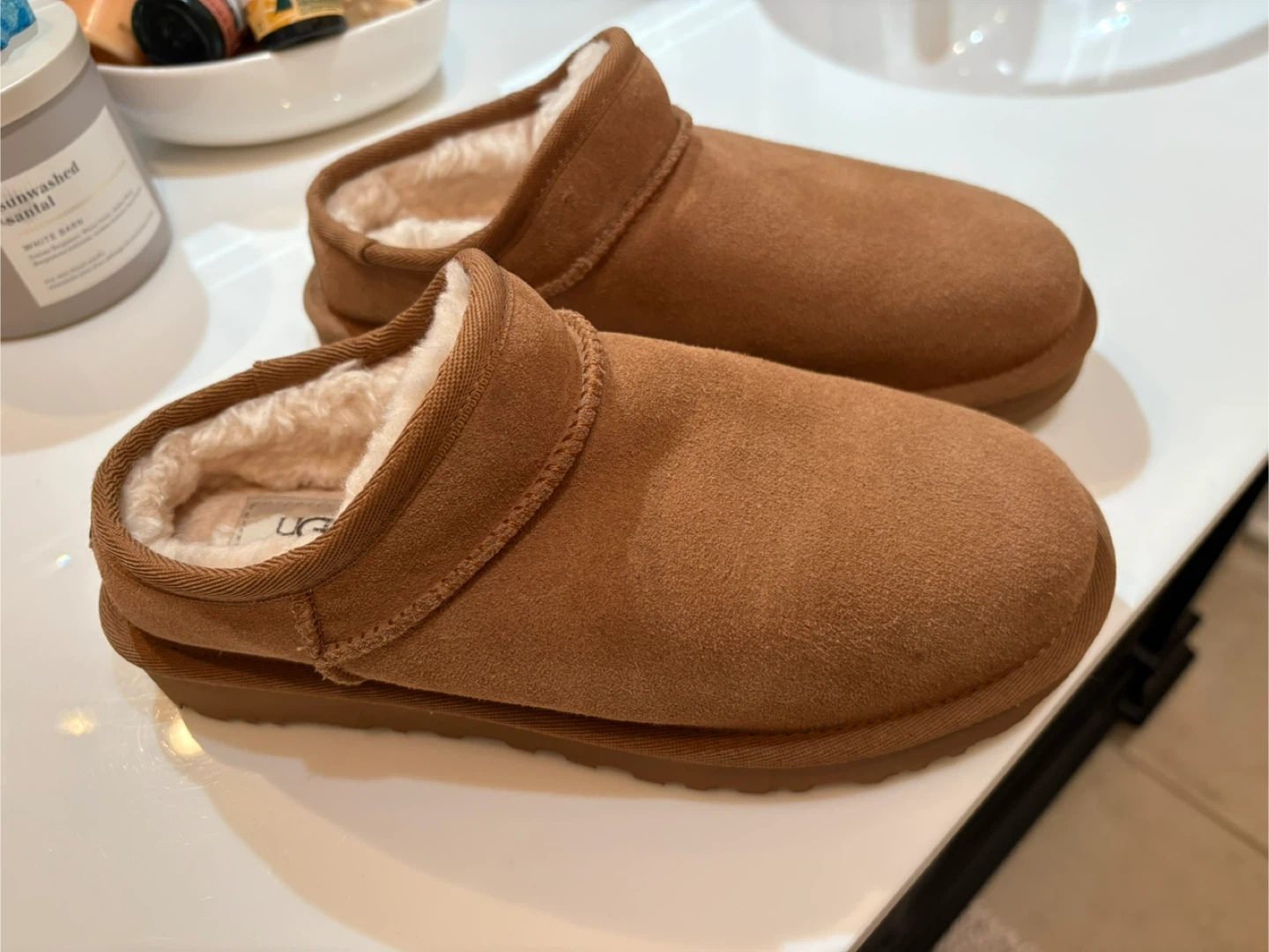 UGG Brown Suede Shearling Lined Clog Slippers Size 6 - photo 2