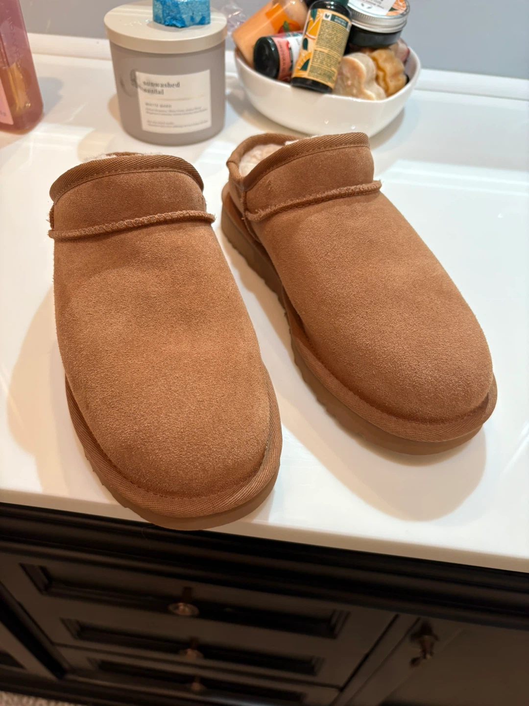 UGG Brown Suede Shearling Lined Clog Slippers Size 6 - photo 3