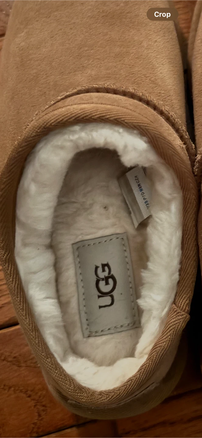 UGG Brown Suede Shearling Lined Clog Slippers Size 6