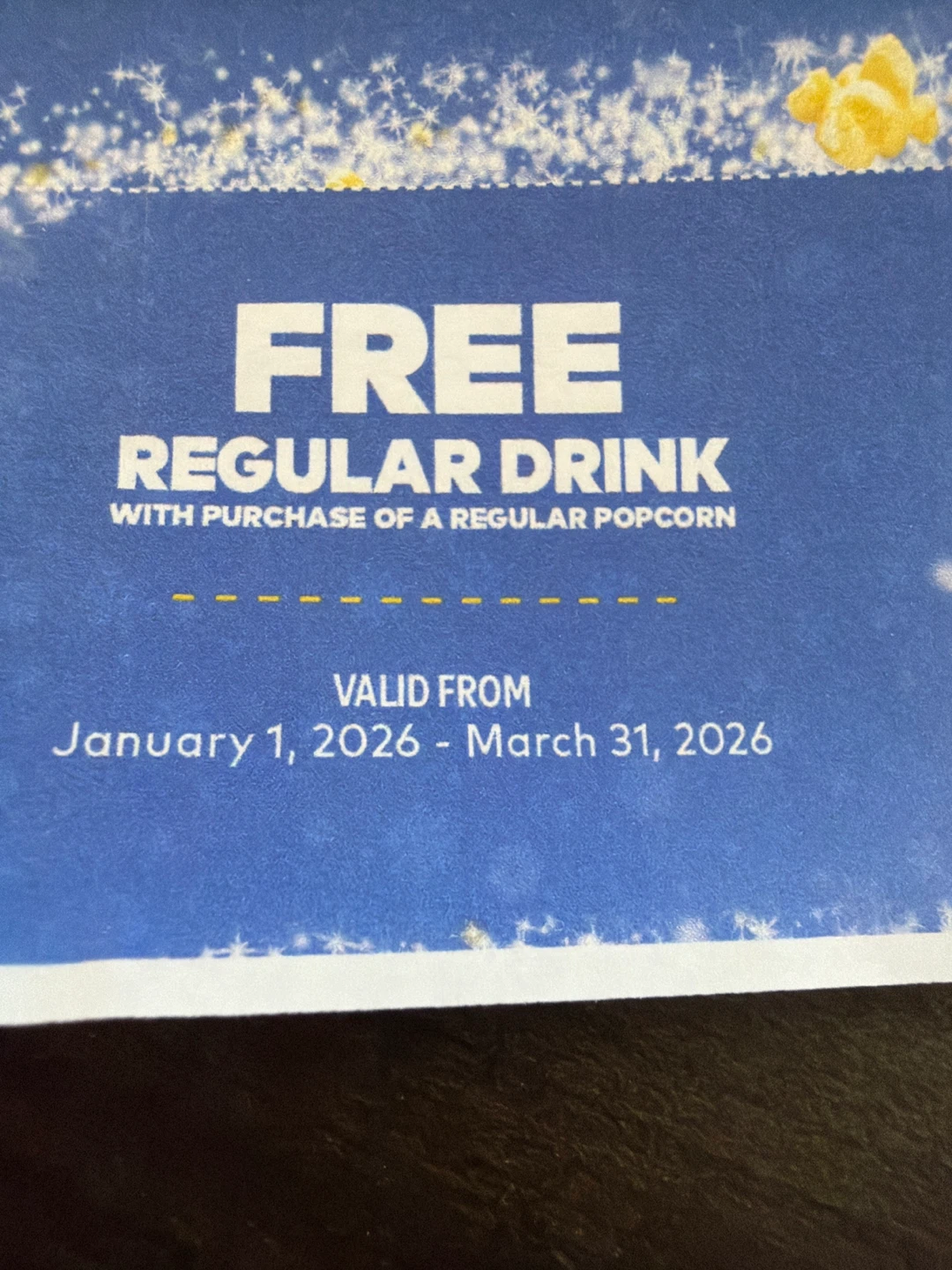 Free Regular Drink Coupon Cineplex