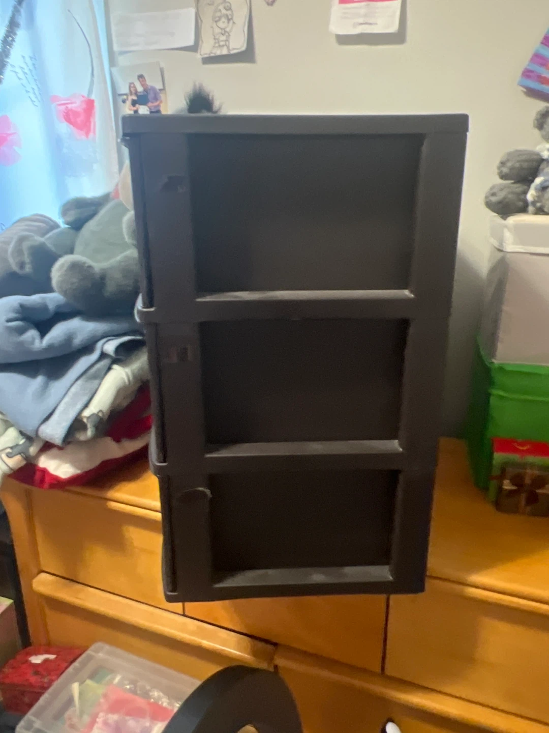 Dark Brown 3-Drawer Plastic Storage Unit - photo 2