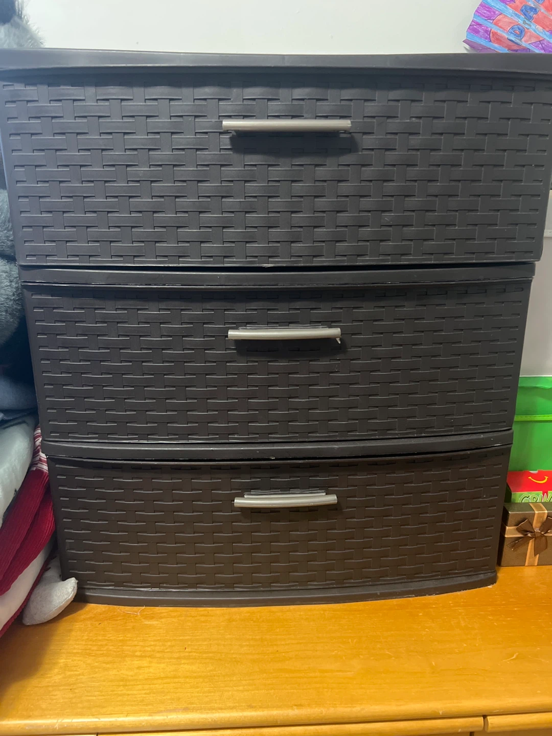 Dark Brown 3-Drawer Plastic Storage Unit